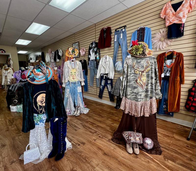 Fashion clothing at Boots and Boujee Boutique at 3512 E. Lincolnway in Sterling, Illinois.