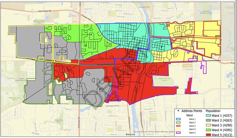 Geneva ward maps need to be adjusted to reflect population growth and shift, so each is approximately the same population. The City Council is scheduled to vote on it at the Aug. 19 meeting.