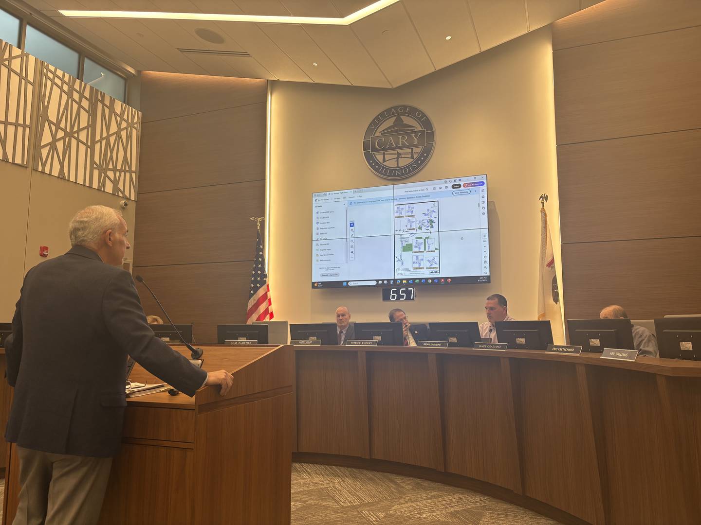 KLOA Principal Luay Aboona speaks to the Cary Zoning, Planning and Appeals board on Sept. 11, 2025.