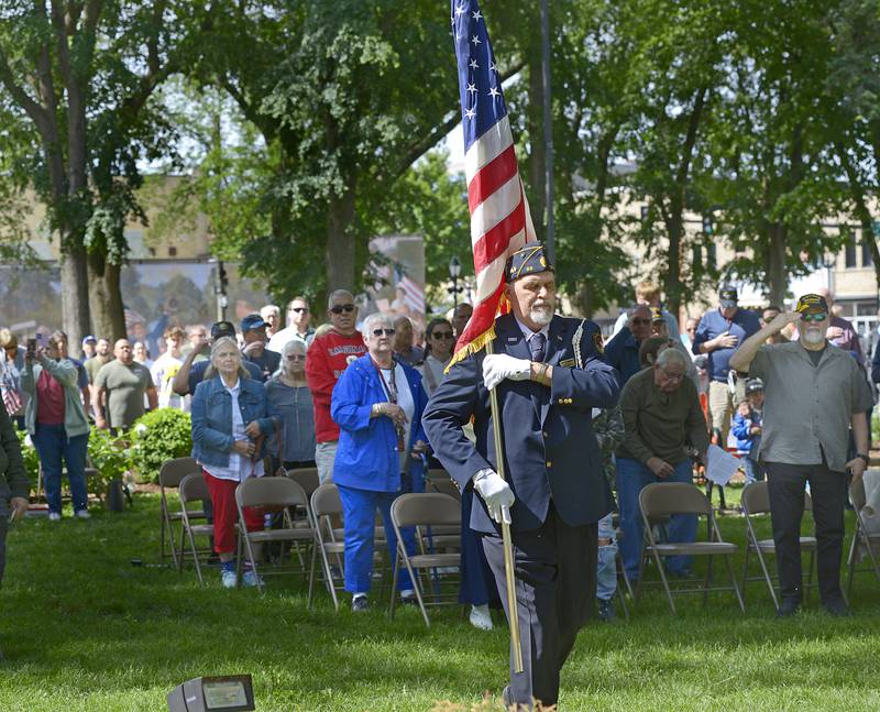 American Legion Post 33 begins to post the colors to start the annual Memorial Day ceremony at Washington Park in Ottawa Monday.