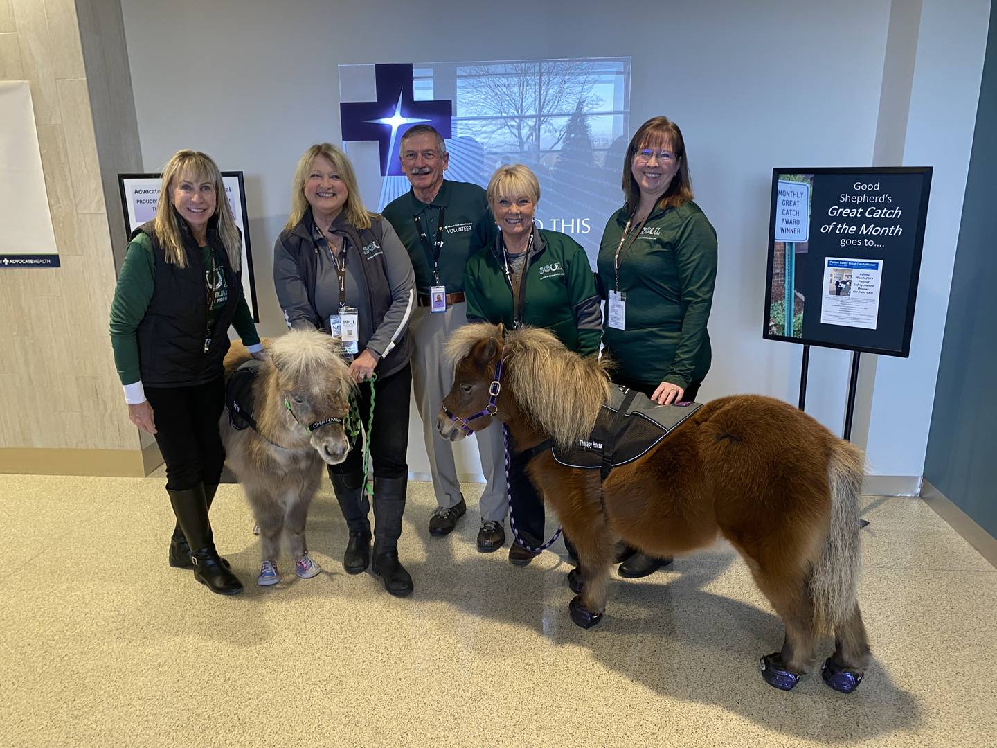 The SOUL Harbour Ranch volunteer team poses with a volunteer at Advocate Good Shepherd Hospital in Barrington during the visit Dec. 13.