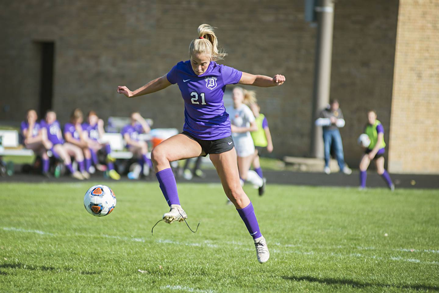 Dixon's Rylee Pfoutz redirects a shot against Stillman Valley Thursday, April 21, 2022.