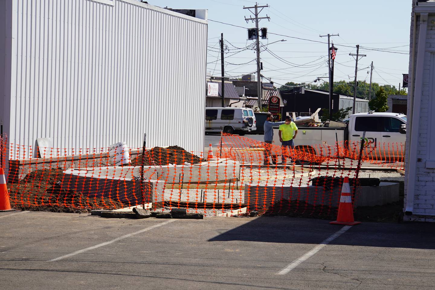 Work is underway on the City of Rochelle's new urban park in the downtown area at 517 Fourth Ave.