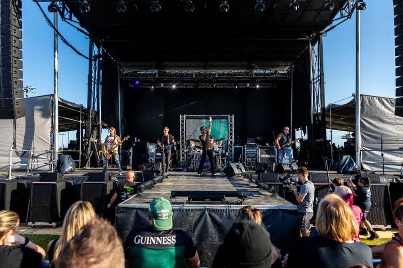 7th Heaven performs at Busey Bank Field at Joliet Memorial Stadium during Taste of Joliet on June 20, 2025.