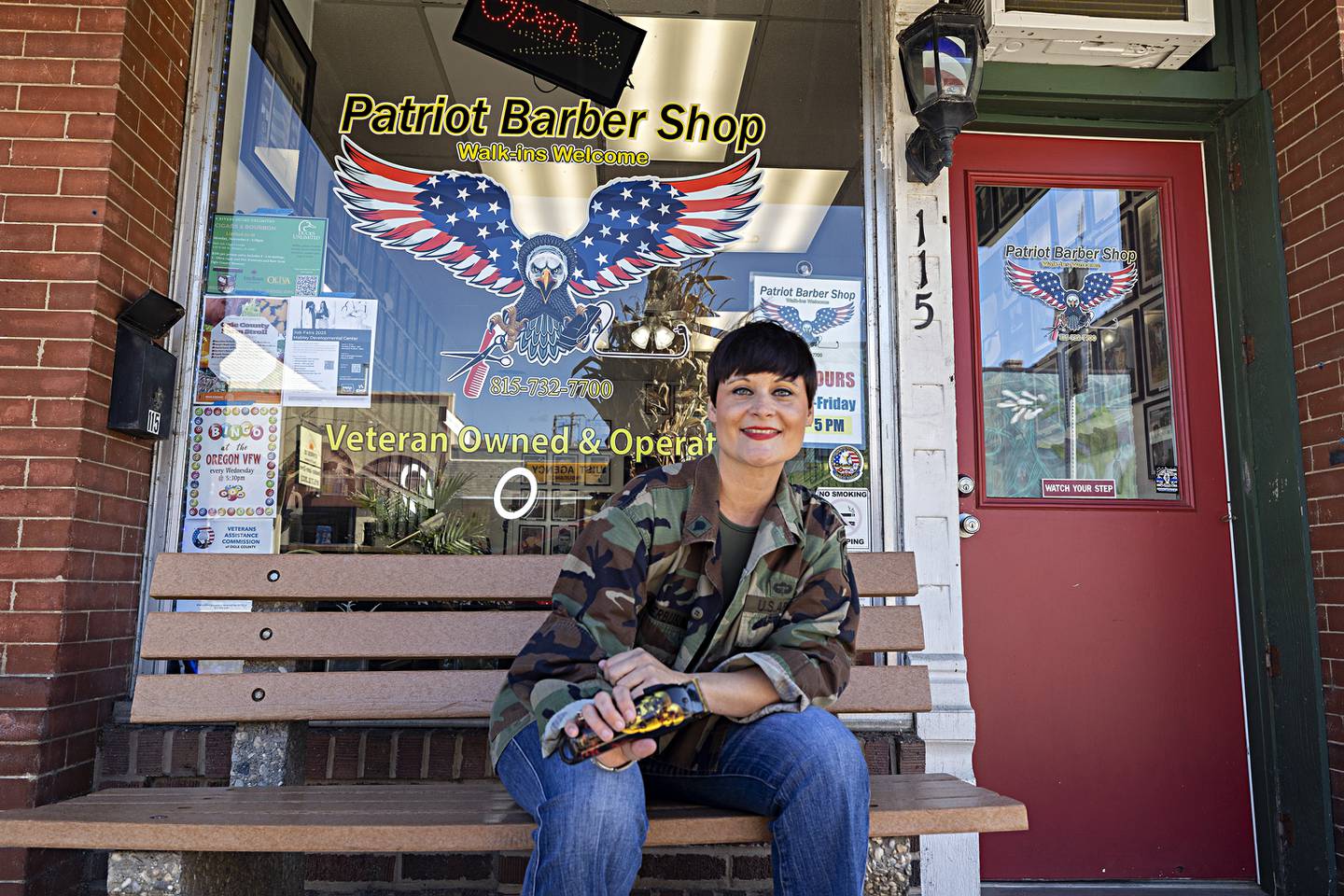 Erin Dietrich, owner/operator of Patriot Barber Shop of Oregon.