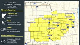 Tornado watch issued for La Salle and Bureau counties until 8 p.m.