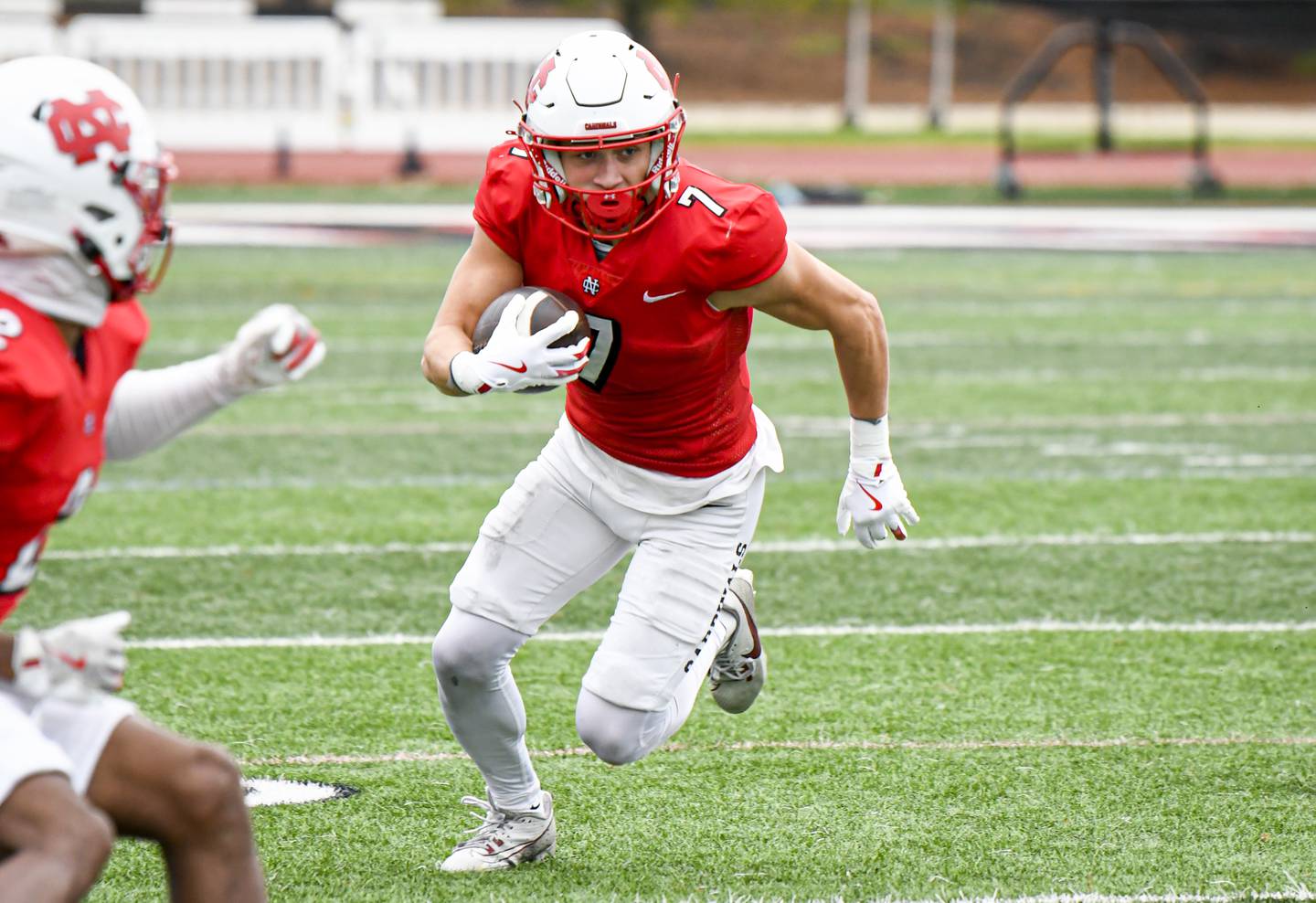 North Central College receiver and Hinsdale Central graduate Thomas Skokna runs with the ball this season.