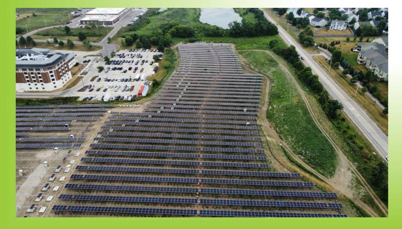 The new 10-acre solar field on the Kane County Judicial Center campus will be turned on in public ceremony Oct. 13.