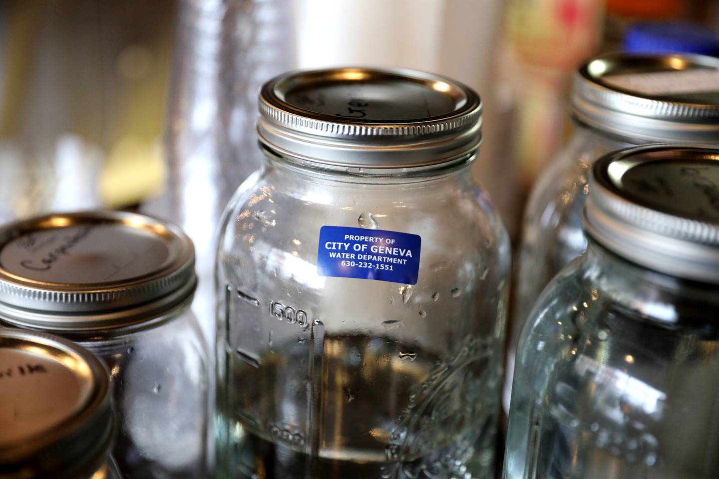 Water from various cities and villages throughout Kane County were brought in jugs and jars to the annual Kane County Water Association Water Taste Test at Global Brew in St. Charles on Thursday, Dec. 15, 2022.