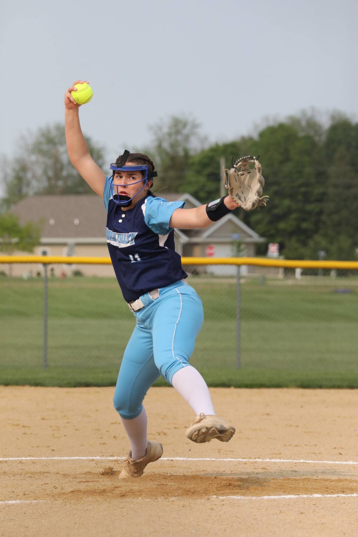 Bureau Valley pitcher Madison Smith delivers a pitch in Wednesday's regional softball game at Princeton.