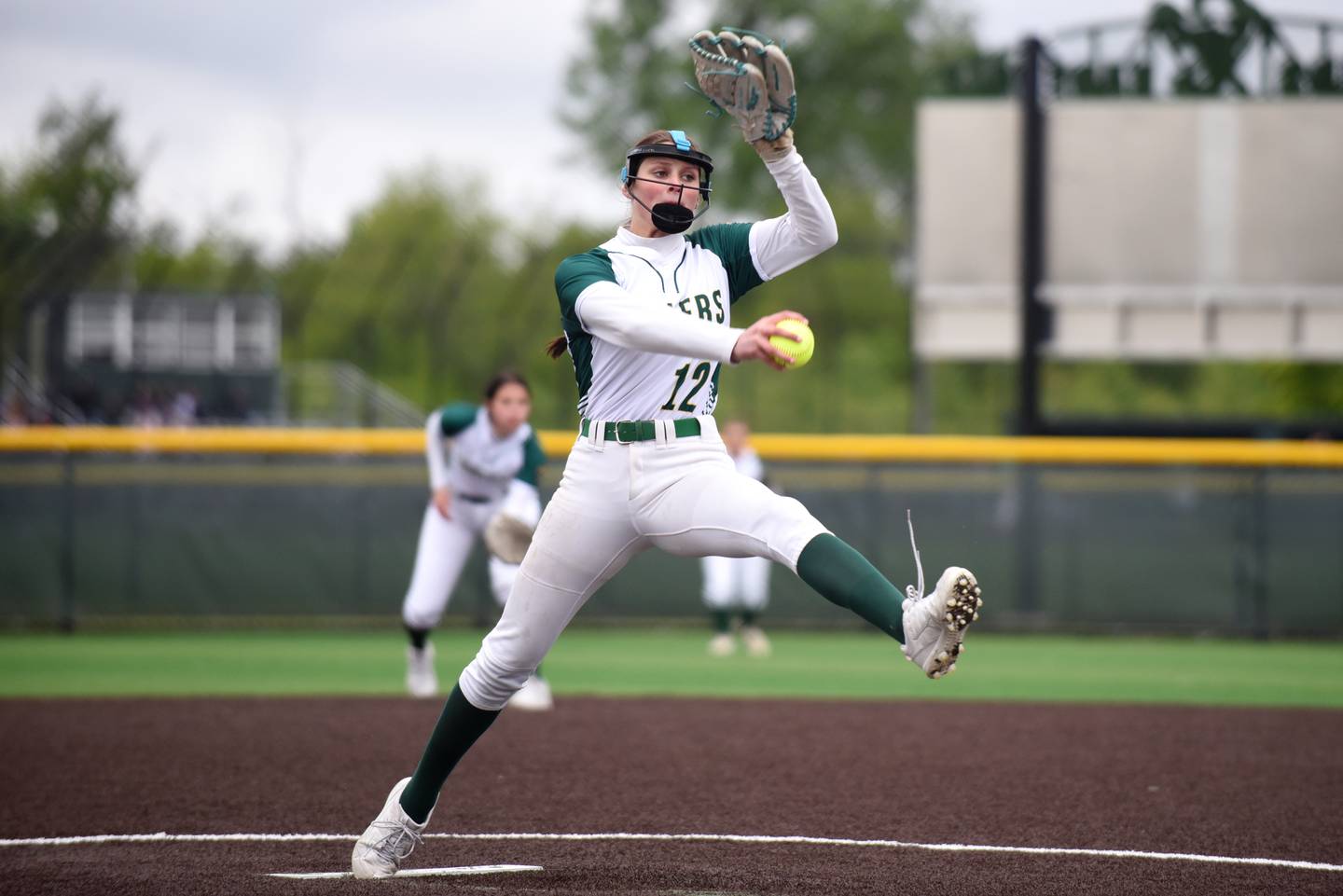 Coal City's Masyn Kuder throws a pitch during the Class 2A Coal City Regional championship against Bishop McNamara Friday, May 23, 2025.