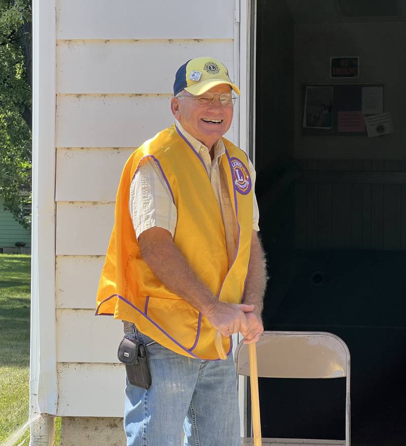 Ed Davis, the oldest living member of the Kirkland Lion's Club, stands outside the club's meeting place on Sept. 15, 2023.