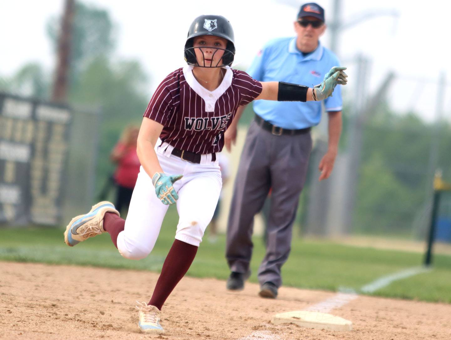 Prairie Ridge’s Ady Kiddy runs the bases against Belvidere North in IHSA Class 3A Sectional Semifinal softball action at Sycamore High School in Sycamore on Thursday, June 5, 2025.