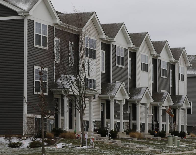 Townhomes in the Stonewater development on Wednesday, Dec. 18, 2024. In Wonder Lake.