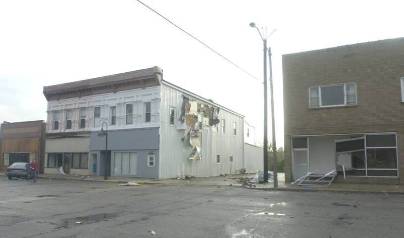 A view of the destruction on Tuesday, April 20, 2024 in Granville.