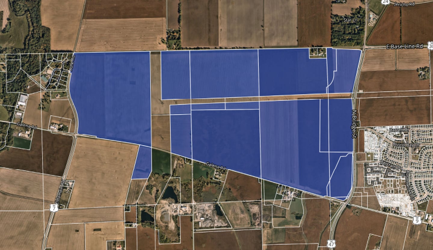 The 'Project Cardinal' data center campus proposal in Yorkville stretches over a massive 1,037 acres and would contain 14 two-story warehouses.