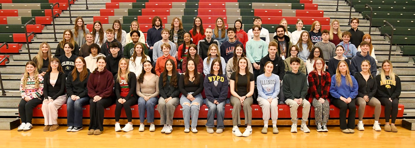 Seniors recognized for High Scholarship Legion status for seven semesters.