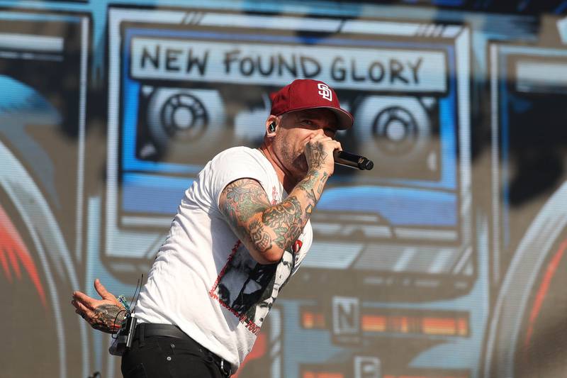Jordan Pundik of New Found Glory performs at Riot Fest on Friday, Sept. 20, 2024 in Chicago.