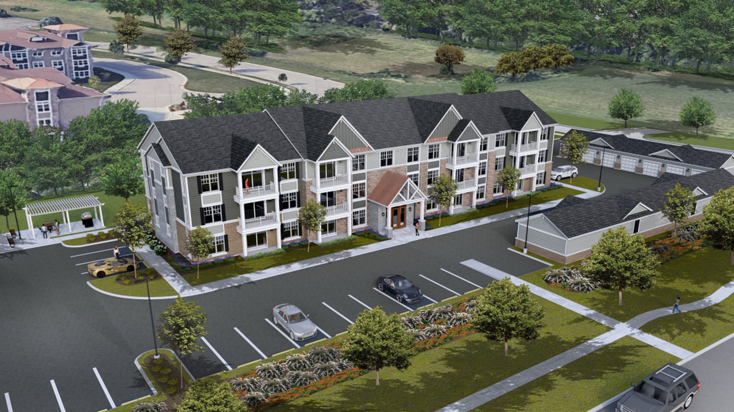 A rendering of the proposed 24-unit apartment building at southwest corner of Congress Parkway and Exchange Drive in Crystal Lake.