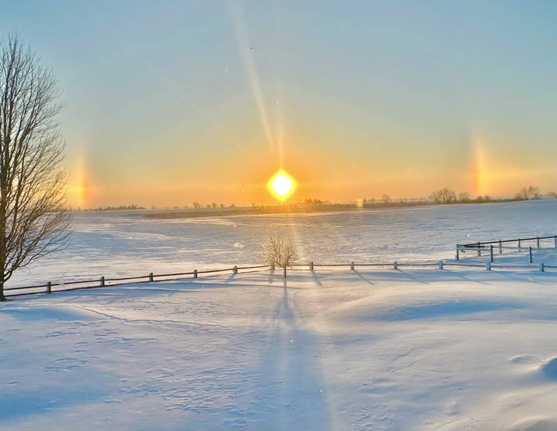 Check out this photo of a rare “sundog” sighting captured by Daily Chronicle reader Heidi Wright of Malta Sunday morning, Jan. 14, 2024.