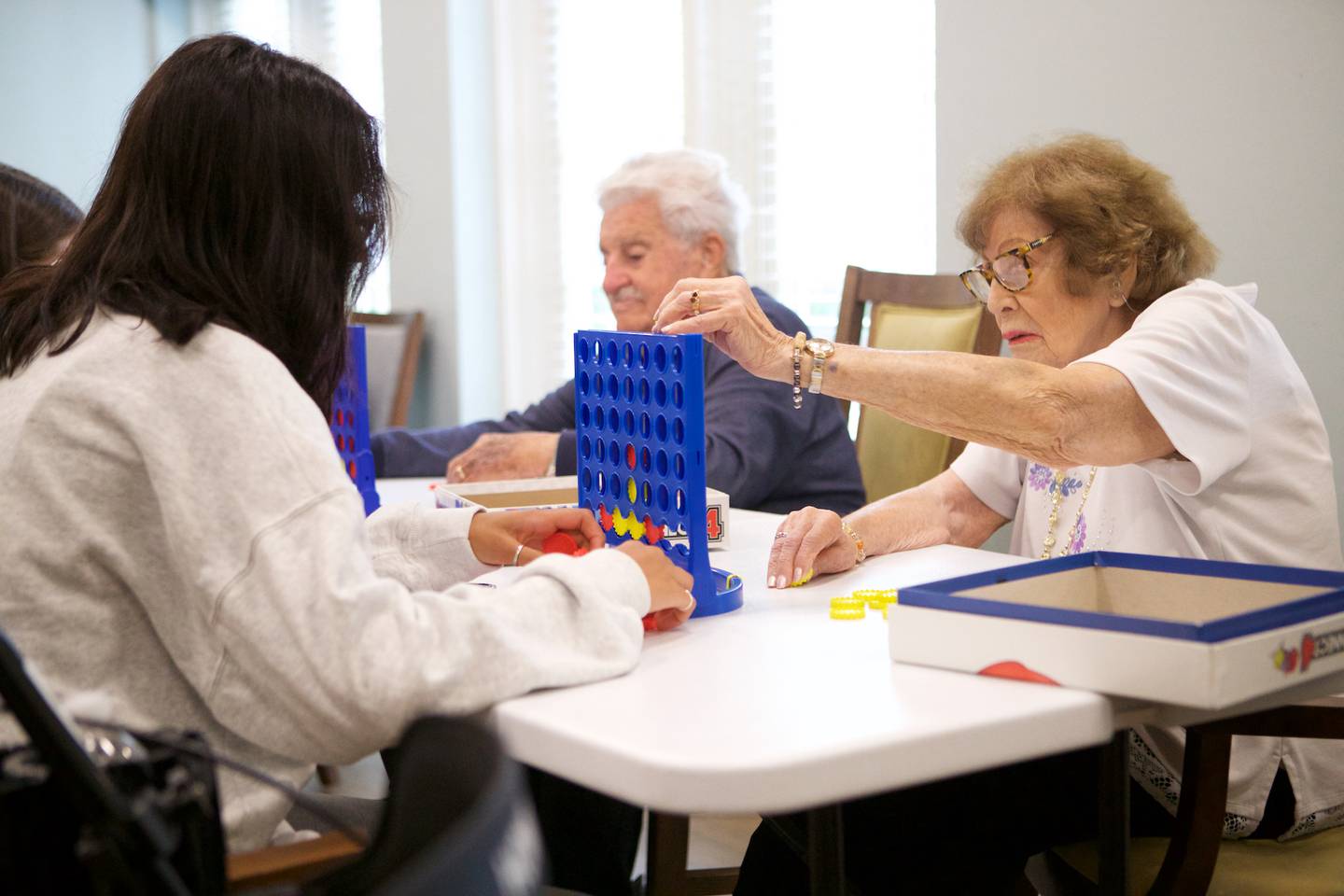 Connect More Club event by District 303 students with residents at Brighton Gardens on Sunday, Sept.21,2025 in St. Charles.