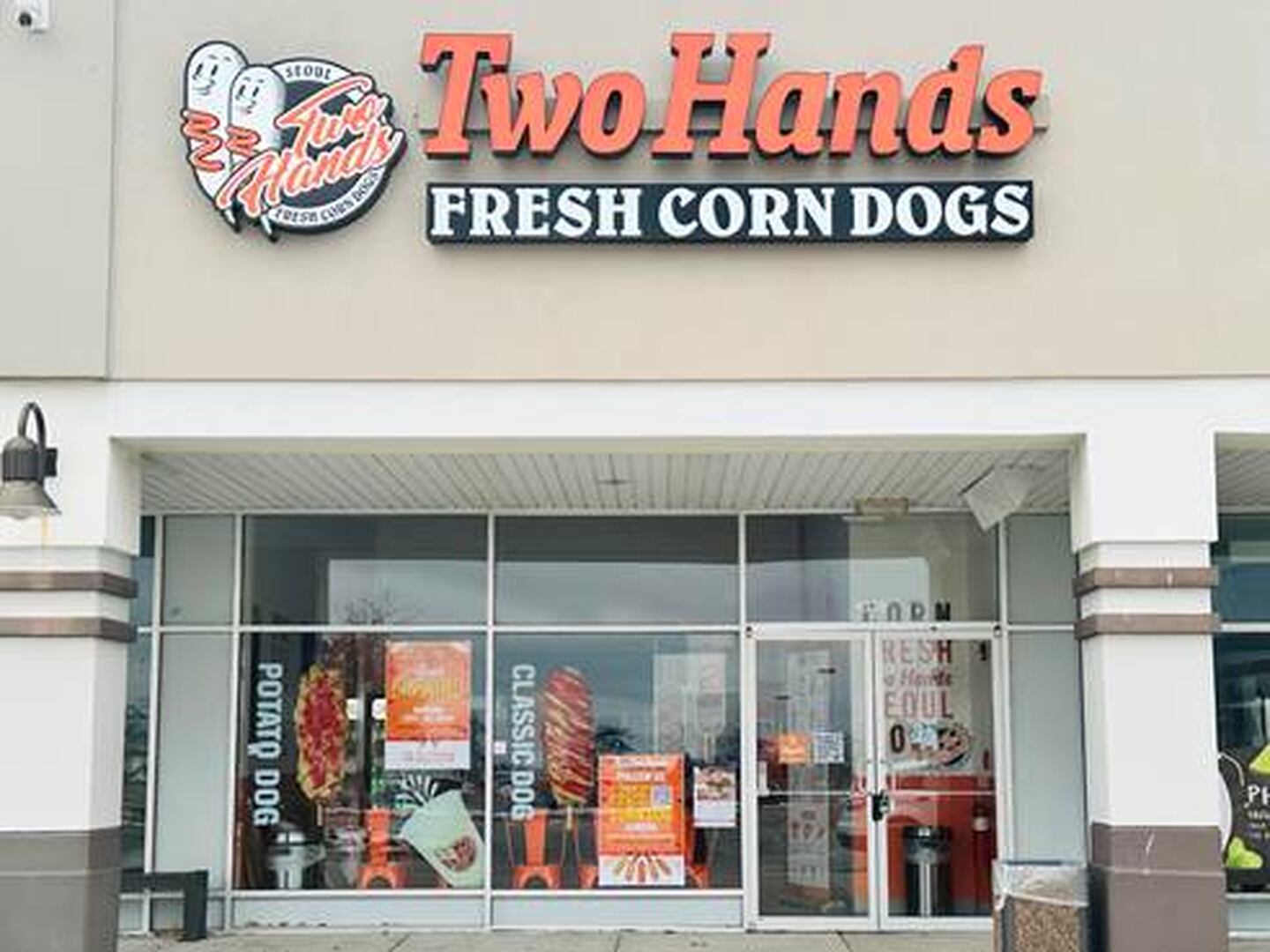 Two Hands Fresh Corn Dogs is located at 4328 E. New York St. at Pacifica Square Shopping Center in Aurora.