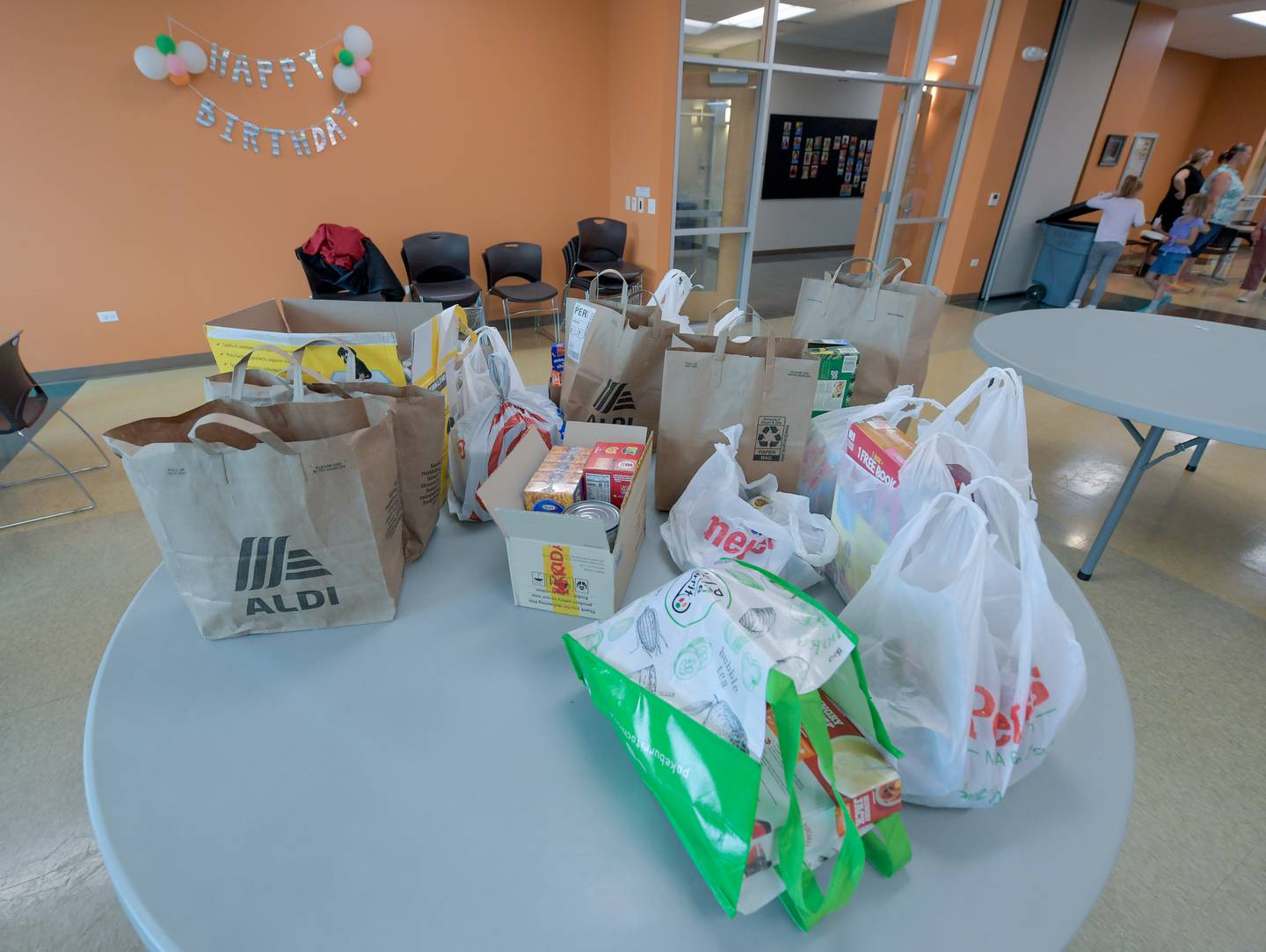 Sean Peterson hosted his 9th birthday party at the Northern Illinois Food Bank in Geneva, instead of gifts he asked his friends to bring food donations.