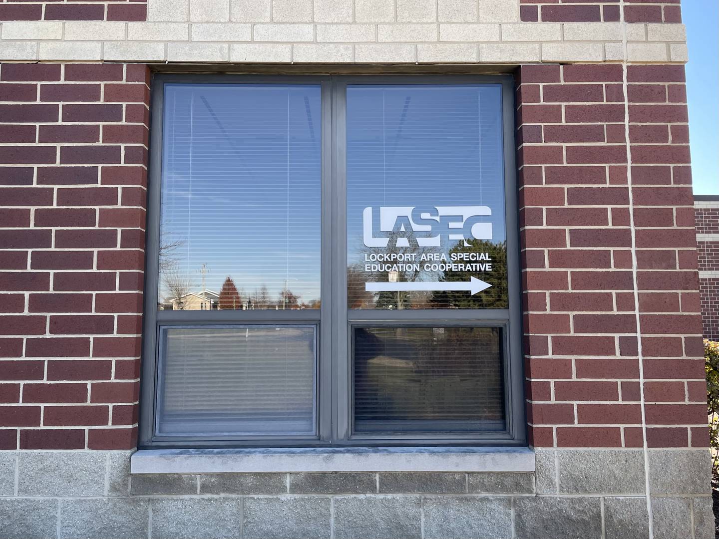 Sign for the Lockport Area Special Education Cooperative at the Lockport Township High School East Campus, 1333 E. 7th St., Lockport as seen on Sunday, Nov. 23, 2025.