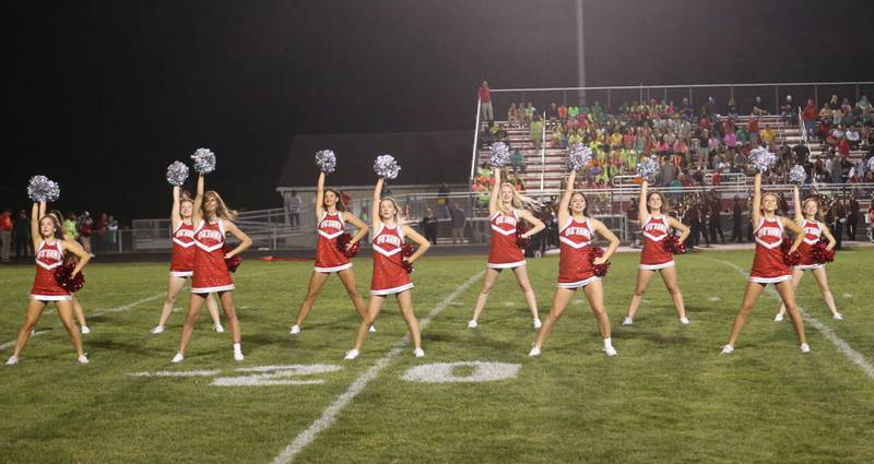 Pirate Poms perform at halftime on Friday, Sept. 12, 2025 at King Field.