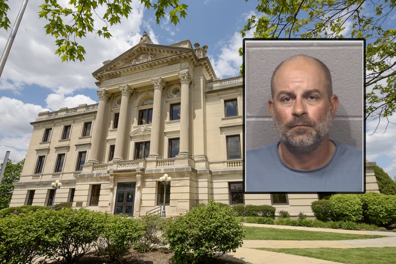 Robert S. Welch, 44, of Cortland, was indicted July 22 on 10 felony counts of possession of materials, including videos and images, depicting child sex abuse, according to an indictment filed in Lee County July 12, 2024. Welch told a DeKalb County judge in a court hearing on July 30, 2024, that he turned himself in to the DeKalb County Sheriff's Office July 29 after learning he had a warrant out for his arrest. (Inset photo provided by DeKalb County Jail)