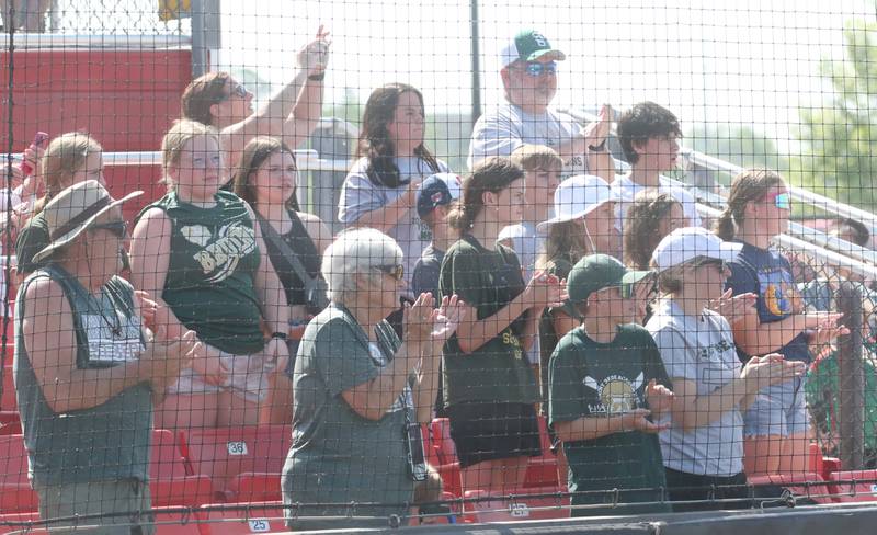 St. Bede fans cheer on the Lady Bruins in the Class 1A State semifinal game on Friday, June 2, 2023 at the Louisville Slugger Sports Complex in Peoria.
