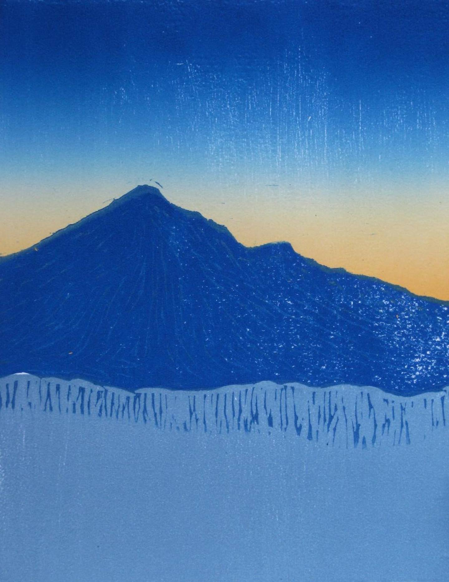Blue Mountain by Beth McKenna (woodblock print)
