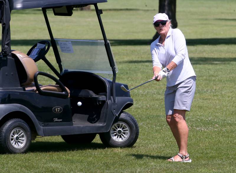 Sheilla Skinner golfs during the Illinois Valley Womens Golf Championship on Saturday, Aug. 11, 2024 at Deer Park Golf Club in Oglesby.