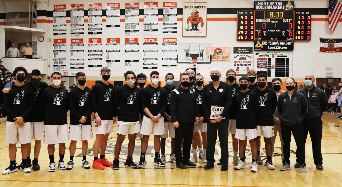 The Kewanee High School boys basketball program was recognized by the IBCA for surpassing 1,500 all-time victories.
