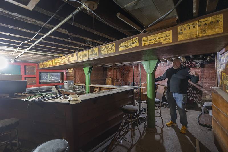 Chris Law’s grandfather Ed Hussung built this space in the basement of PJ’s when he owned the Lucky Lady from 1982-89.