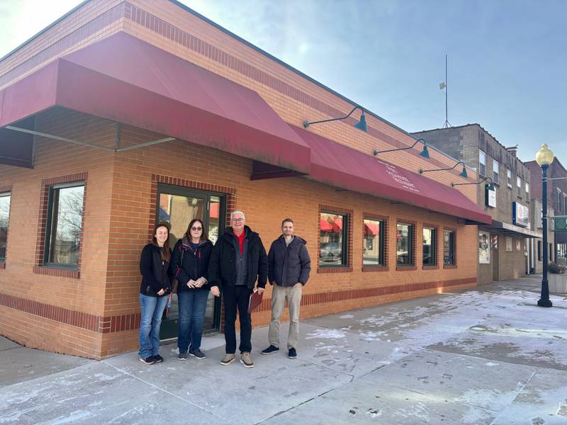 Voluntary Action Center has officially purchased the Peru Pizza House. VAC employees are pictured from left to right, Jennifer Schrader, Kathy Buckley, CEO Nate Kloster, and Justin Dooley.