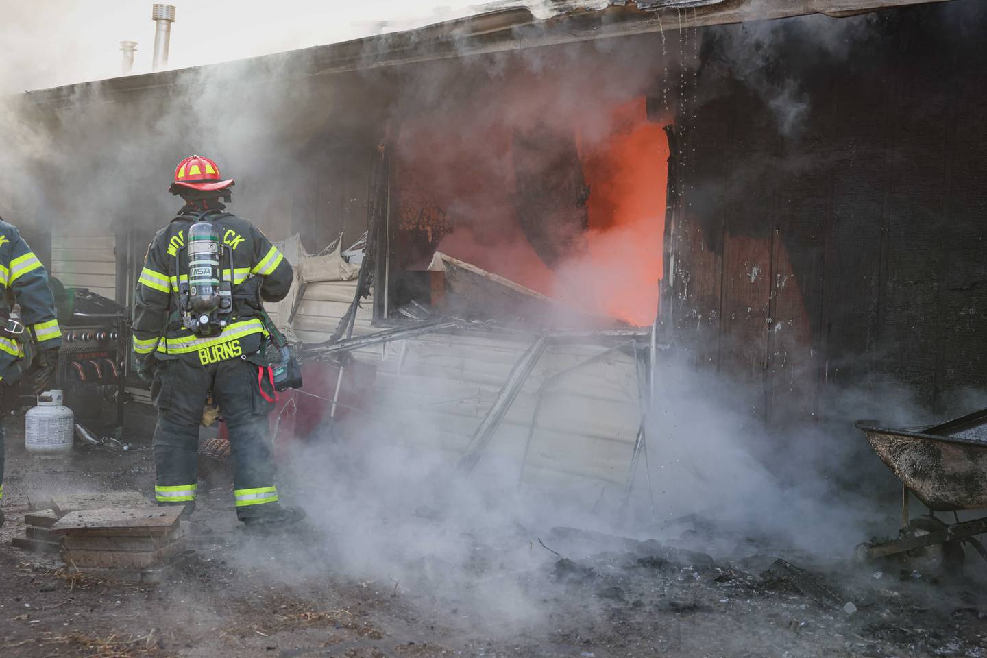 A home near Woodstock was "consumed" by a fire Sunday, March 1, 2026.