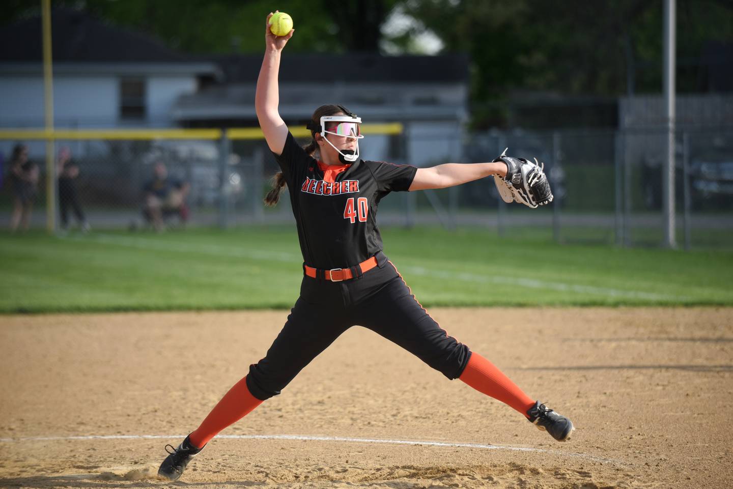 Beecher's Allie Johnson throws a pitch during a game at Wilmington Thursday, April 23, 2026.