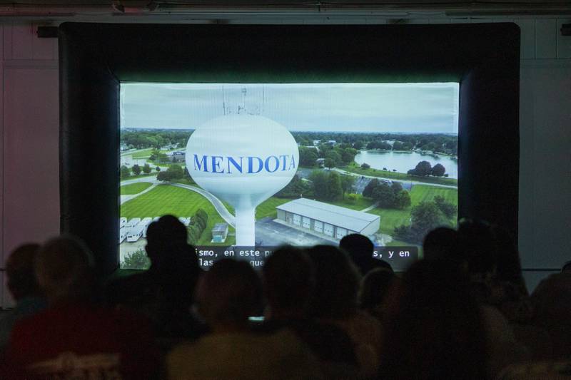 The screening of the film 'Where Our Paths Meet: Journeys to Mendota' is played infront of crowd of 175+ on Sunday, Sep 7, 2025 at Diaz Banquet Center in Mendota.