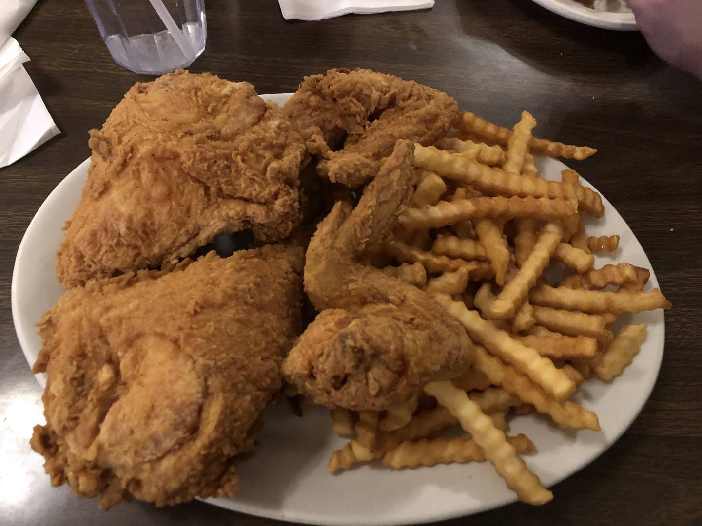 An image of the fried chicken at Joy and Ed's in Utica.