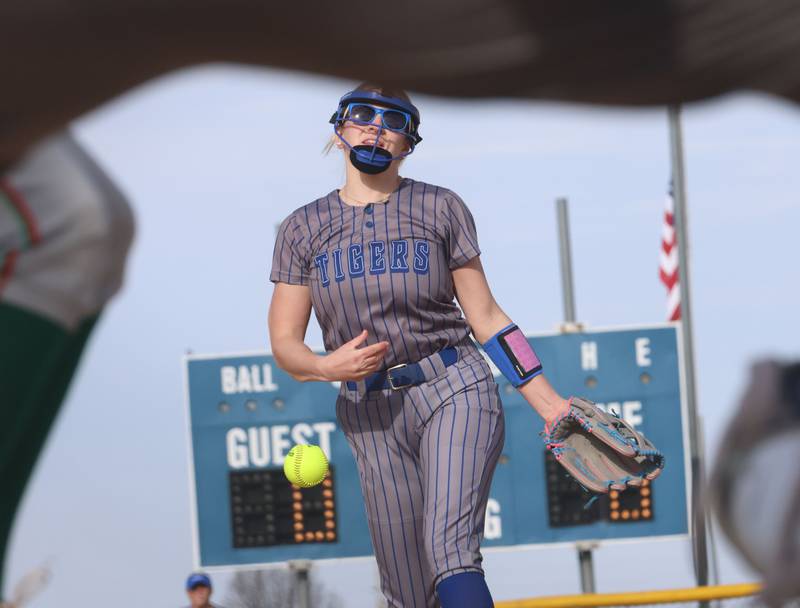 Princeton pitcher Reese Reviglio lets go of a throw to L-P on Tuesday, March 24, 2026 at Little Sibera Field in Princeton.