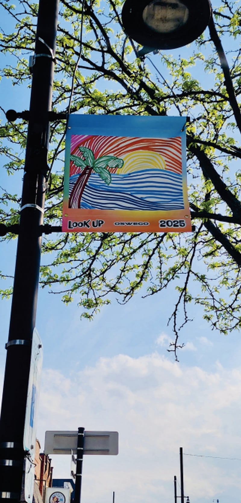 Yorkville is offering a sponsorship program currently called the “Yorkville Elevated Light Poles Program” showcasing local businesses and school childrens' artwork throughout the downtown. Pictured is a rendering.