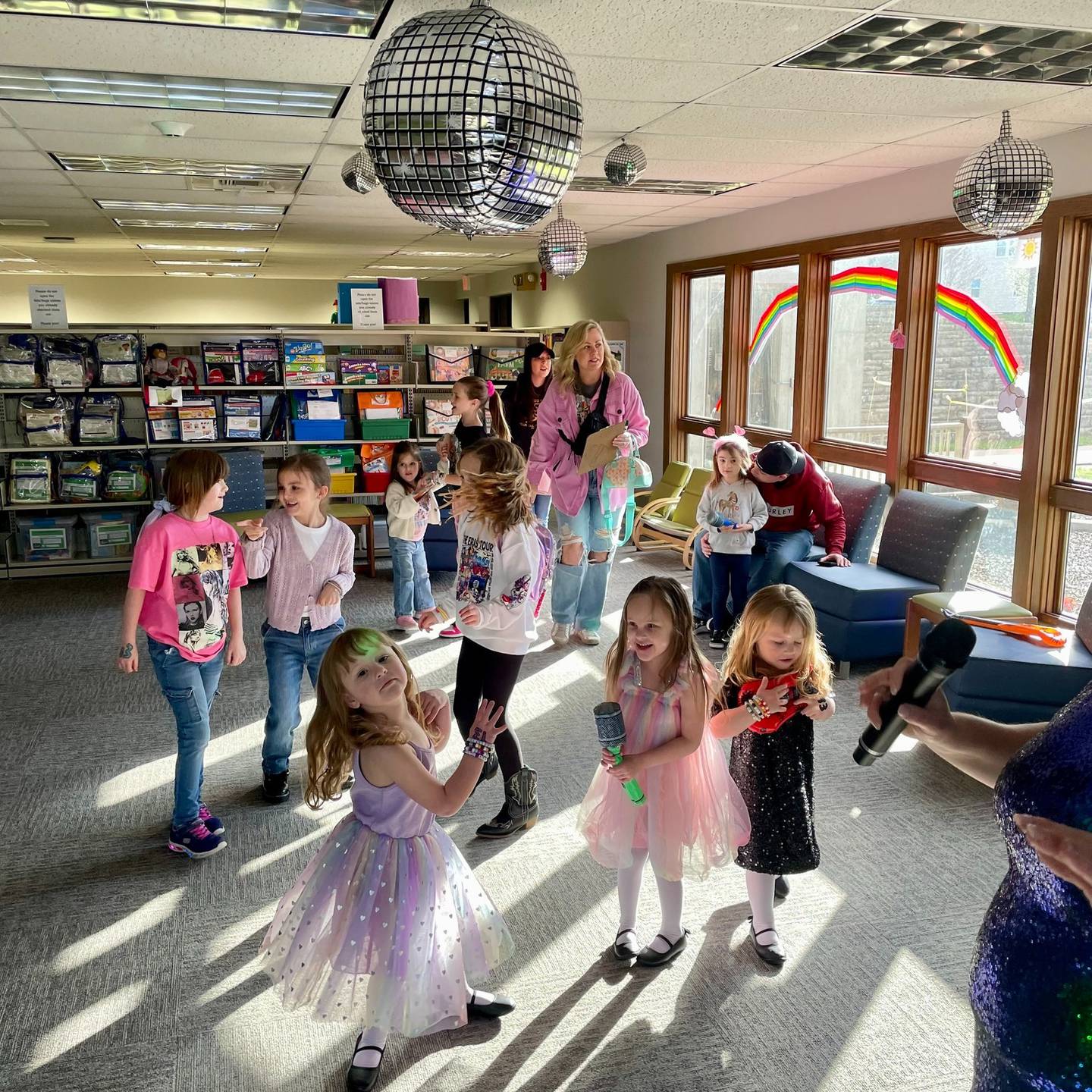 There was plenty of dancing under the disco ball Friday, April 5, 2024, during Taylor Swift Night at the Peru Public Library.