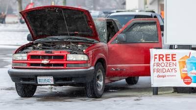 Photos: Teen extinguishes vehicle fire at Peru gas station