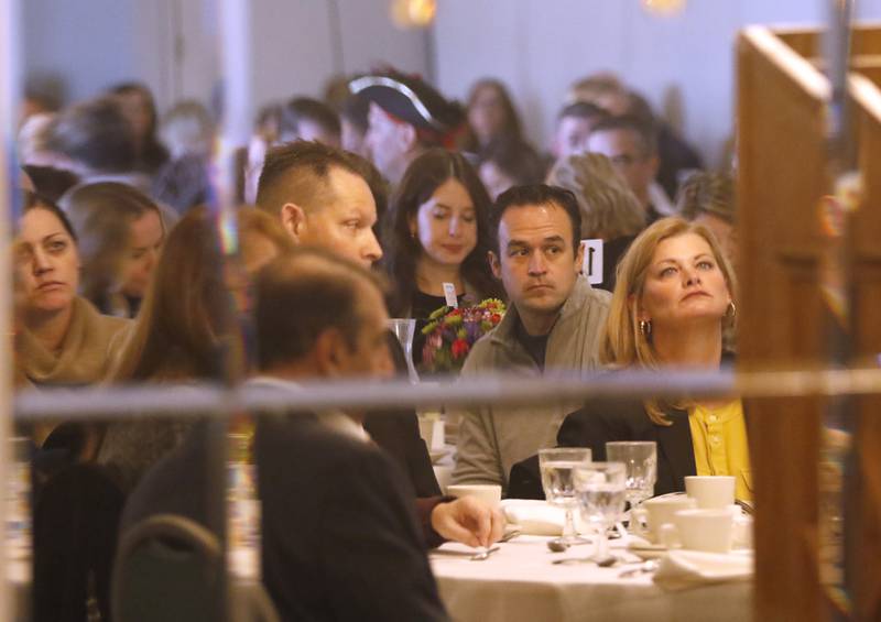 People listen to a speaker during the Crystal Lake Chamber of Commerce’s State of the Community Luncheon, Friday, Feb. 4, 2022, at D'Andrea Banquets & Conference Center. The annual luncheon feature guest speakers Crystal Lake Mayor Haig Haleblian and Village of Lakewood President David Stavropoulos who spoke about their respective communities.