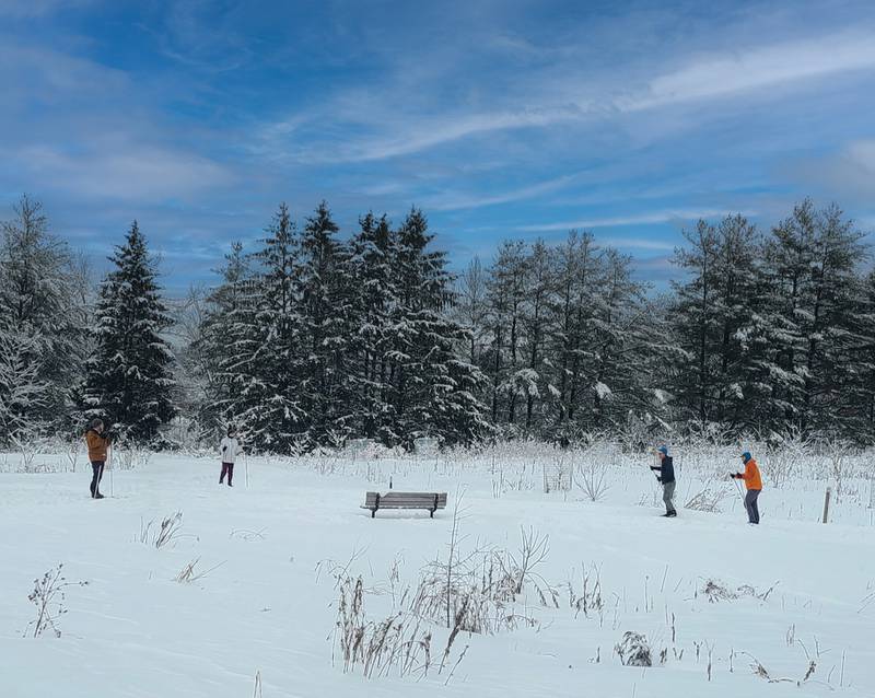 Cross-country skiing is permitted in all forest preserves, with groomed trails available at select locations, including the Winter Sports Area at Lakewood Forest Preserve in Wauconda.