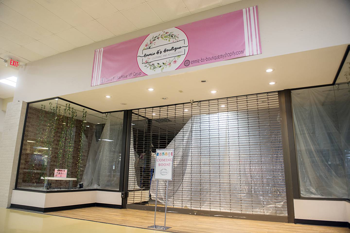 Many new businesses are popping up at the mall including a soon to open Emmie B's Boutique.