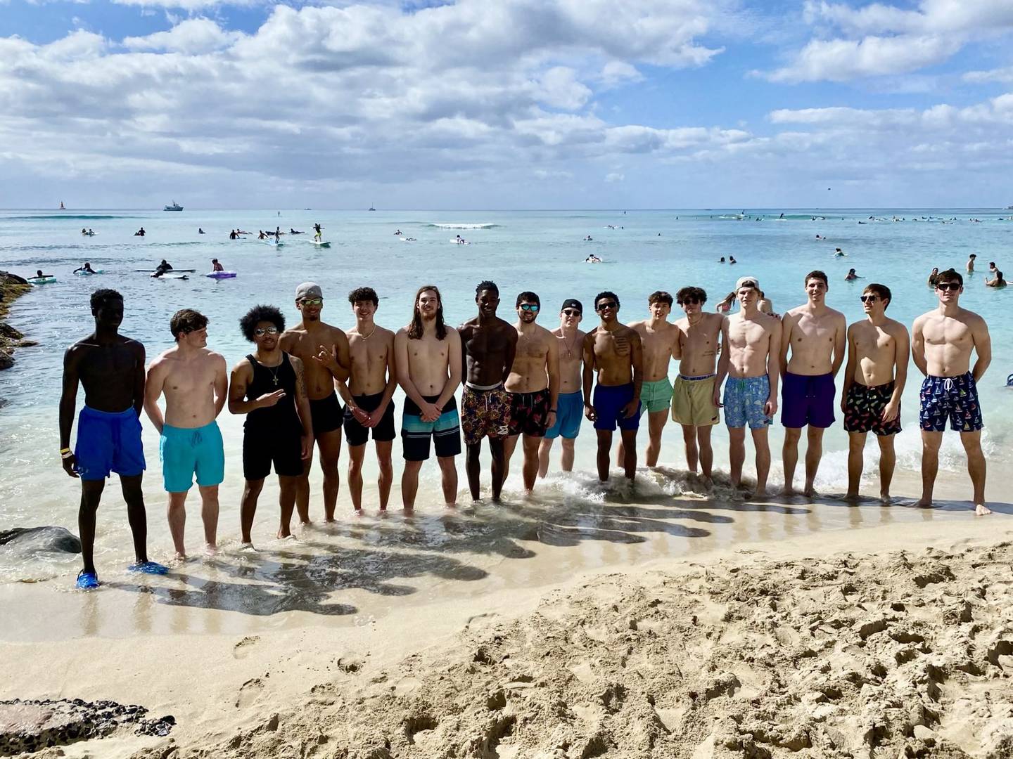 Grady Thompson (right) and the University of Dubuque basketball team recently played in the Hoops in Hawaii Classic. Thompson, a 2023 Princeton High School graduate who became the Tigers' all-time leading scorer, chronicled the Spartans' trip for the BCR.