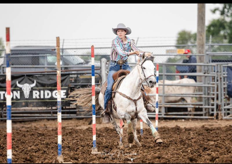 Quincy Hochstatter, 16, of Wyanet rode to an Illinois High School Rodeo pole bender state championship this year and has earned a position on the 2025 state/provincial National High School rodeo team in Wyoming from July 13-19.