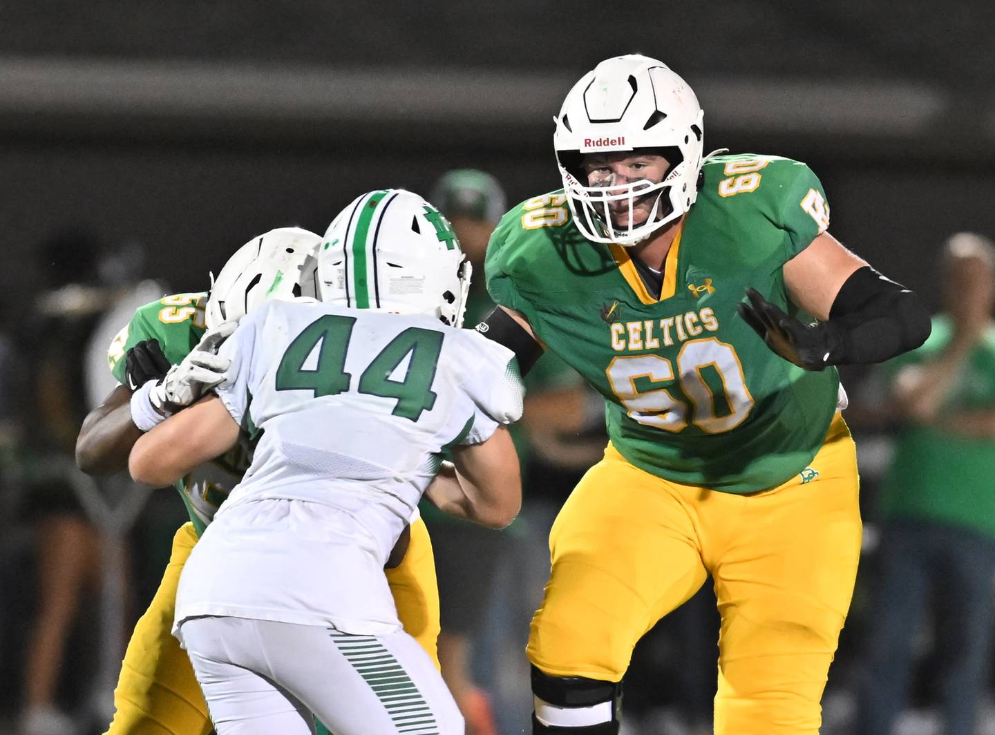 Providence Catholic's Bryce Tencza in action during a conference game against Niles Notre Dame on Friday, Sep 20, 2024 at New Lenox. (Dean Reid for Shaw Local News)